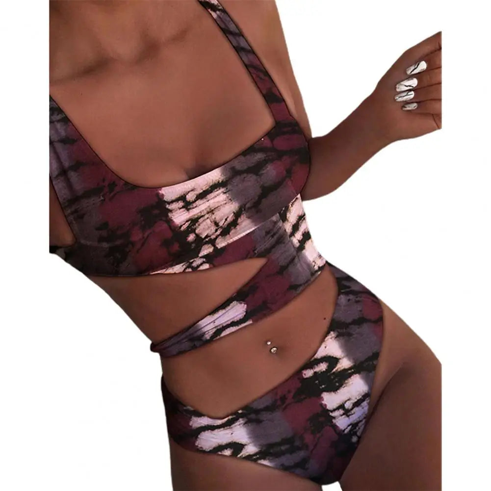One Piece Women Swimsuit Sexy Stain Resistant Shoulder Strap Bikini Set Slim Fit Push Up Summer Beachwear For Holiday
