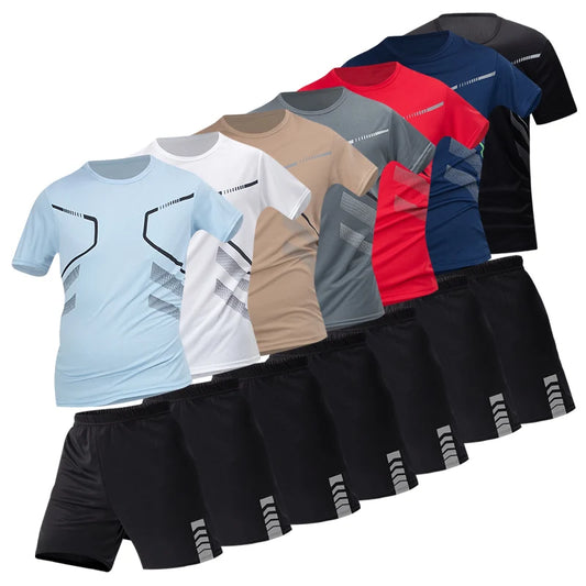 Men's Quick-Dry Sports T-Shirt and Shorts Set