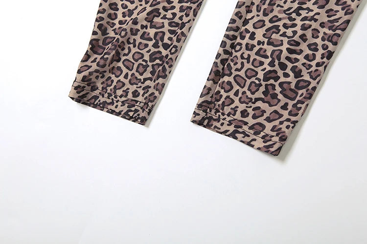 Weird Puss Hollow Jumpsuit Women See Through Sexy Leopard Print Sleeveless Hipster Fit Street Midnight Party Workout Overalls