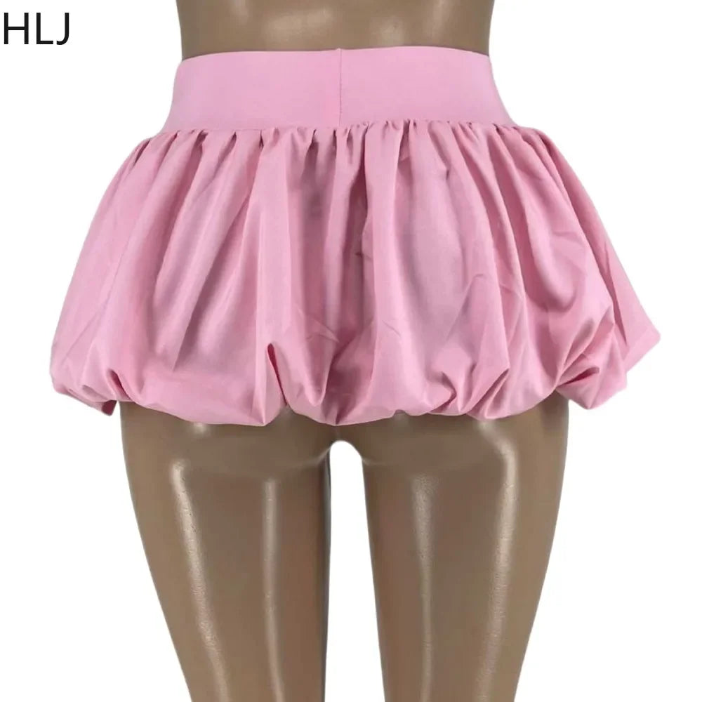 HLJ&GG Sweet Fur Tank Top Fashion Two Piece Set For Women Thin Strap Sleeveless Backless Slim Vest And Mini Puffy Skirt Outfits