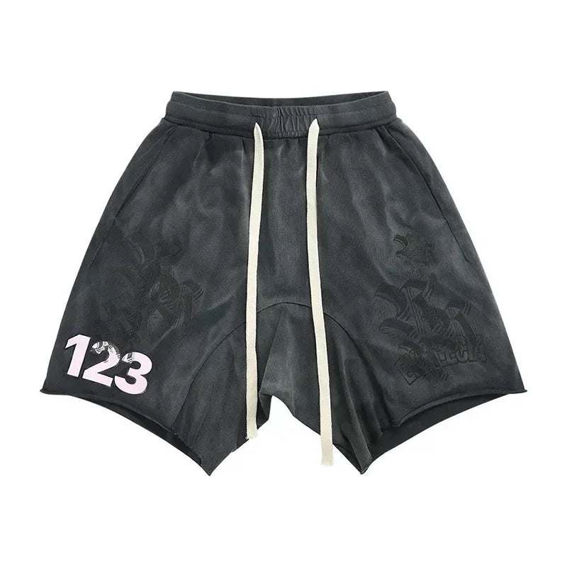 Men Woman Black Green Purple Red RRR123 Shorts Joggers Streetwear Drawstring Good Quality Vintage Graffiti Casual Couple