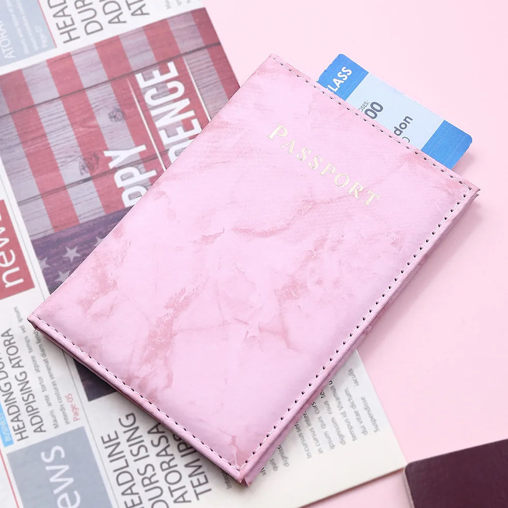 Women Cute Leather Passport Cover Air tickets For Cards Travel Passport Holder Wallet Case Travel Accessory Credit Card Holder
