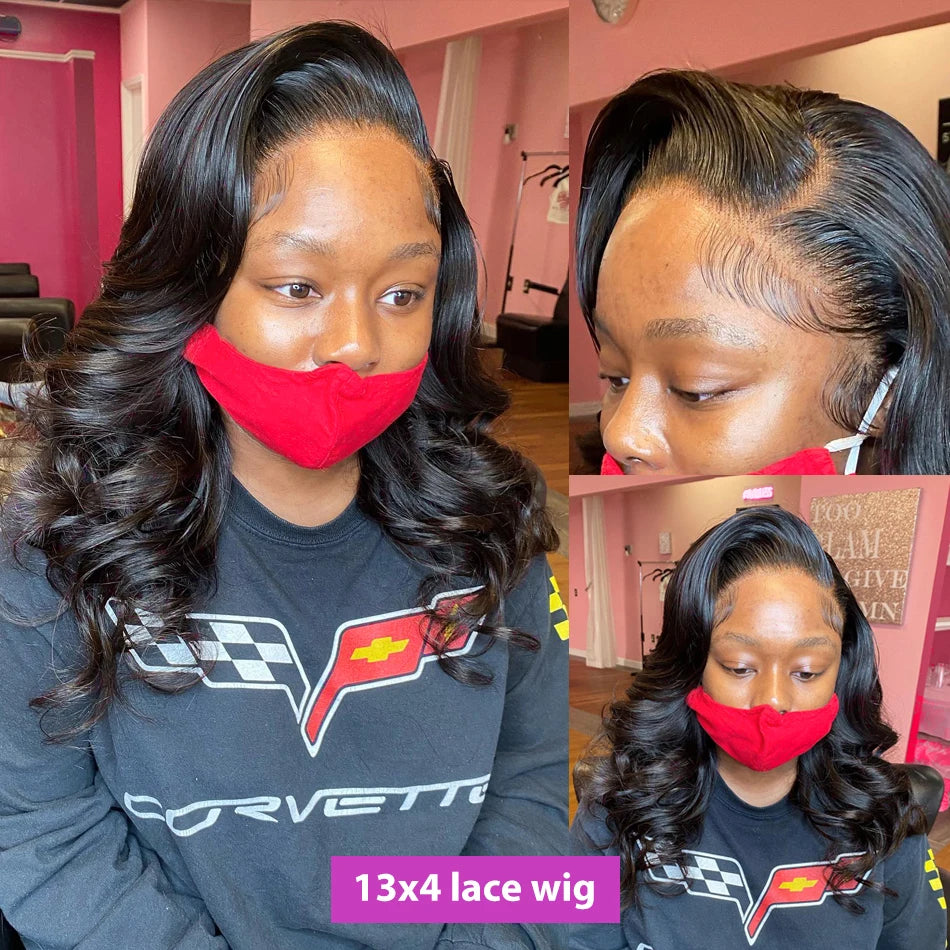 Body Wave Bob Wig 13x6 Transparent Hd Lace Frontal Wig Brazilian Virgin Remy Water Wave 13x4 Glueless Human Hair Wig 250 Density