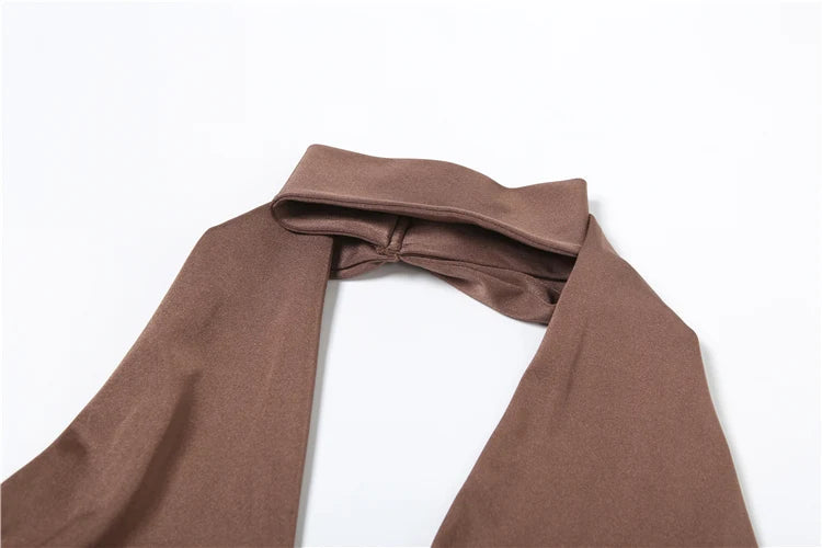 Weird Puss Sexy 2 Piece Set Women 2025 Summer Halter Backless Lace Swing Collar Crop Top+Shorts Matching The Banquet Outfits