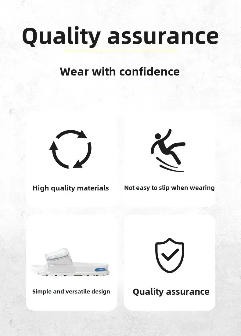 2025 Spring and Summer Trend Fashion Wear Super Soft Slippers Men's Velcro Air Cushion Personality All Casual One Word Slides