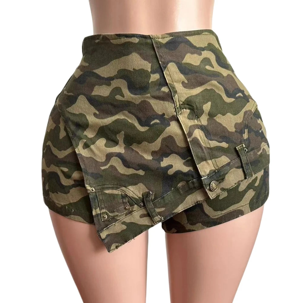 HLJ&GG Y2K Fashion Streetwear Sexy Hot Girl Printing Sleeveless Slim Vest And jeans Shorts Two Piece Sets Summer 2pcs Outfits
