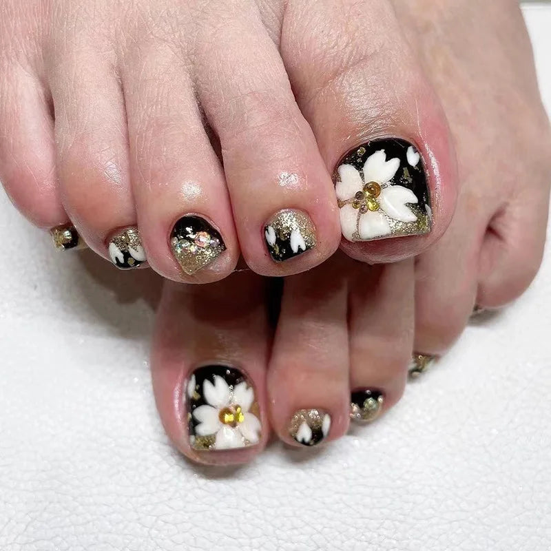 Press On Toenails 2023 Summer False Toenails For girls Cute Nail for Foot Artificial Nail tips Full Cover Nails feet False Nails