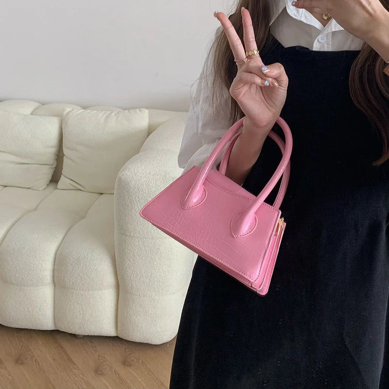 Fashion Pink Small Square Women Clutch Purse Handbags New Simple Ladies Messenger Bag Solid Color Female Shoulder Crossbody Bags