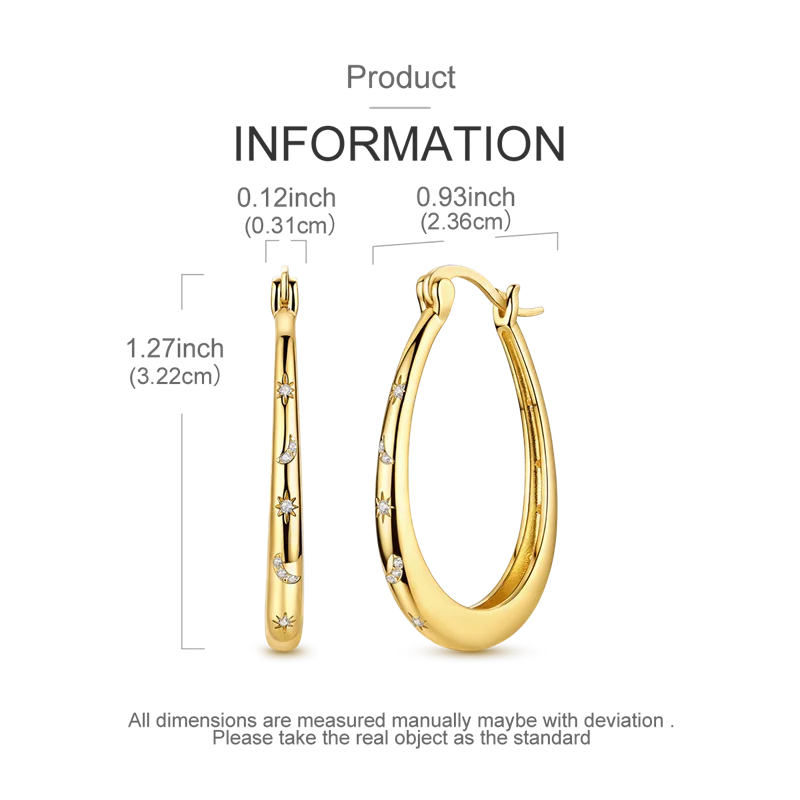 Fashion Gold ladies Hoop Earring 925 Sterling Silver Sparkling Zircon Round Ear Stud Earrings Fine Jewelry Lover Anniversary Gift