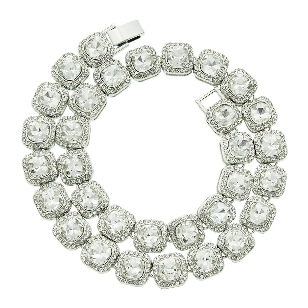 HNSP 12MM Tennis Chain Necklace Bracelet For Men Women Neck Hip Hop Jewelry Accessories
