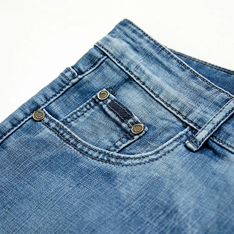 2024 Summer New Men's Denim Shorts Classic Black Blue Thin Section Fashion Slim Business Casual Jeans Shorts Male Brand