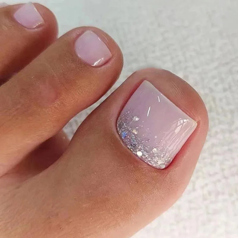 Press On Toenails 2023 Summer False Toenails For girls Cute Nail for Foot Artificial Nail tips Full Cover Nails feet False Nails