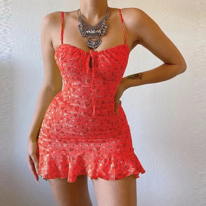 Women's Sexy Casual Home Small Floral Camisole Dress Summer Comfortable dress