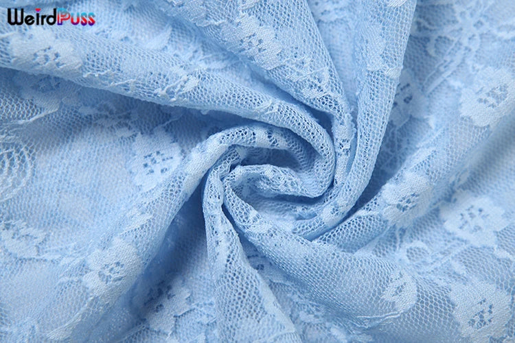 Weird Puss See Through Jumpsuit Sexy Women Summer Fashion Coquette Low-Neck Midnight Clubwear Skinny Elastic Workout Overalls