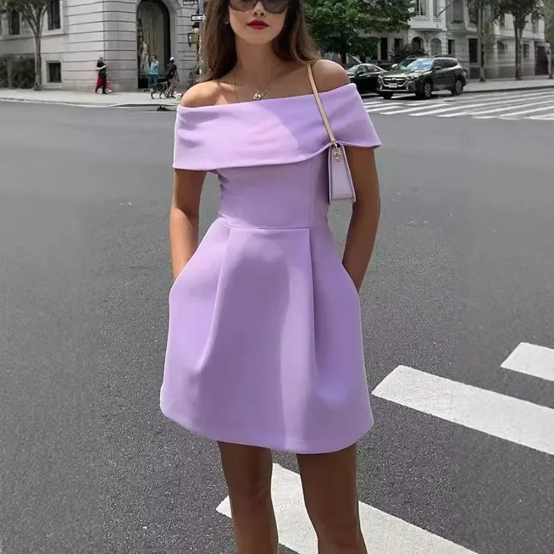 2025 Summer Luxurious Women Satin Party Evening Dress Elegant Sleeveless O Neck Bow Celebrity Guest Cocktail Dress