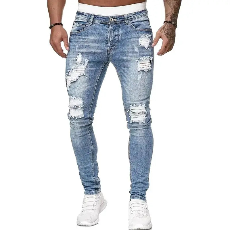 Denim Jeans Casual Skinny Pants Stretch Denim Trousers Male Slim Fit Straight Pants Fashion Jeans Soild Pencil Pants Man Clothing, men's jeans