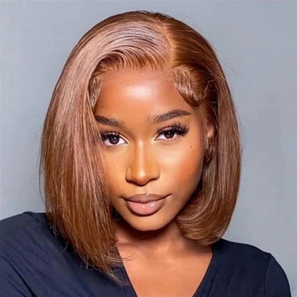 13x4 Nave Blue Bob Wig Colored Lace Front Human Hair Wigs Short Bob Wig Dark Blue Bone Straight Lace Frontal Wig 100% Human Hair