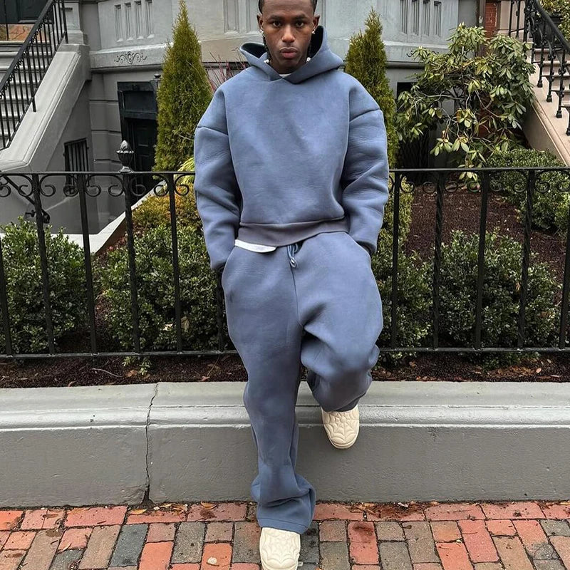 Male Autumn New sweatsuit Casual Solid Couple's Hooded Sweatshirt Loose Sweatpants Jogging Sweatshirt Trousers Outfits Suits 