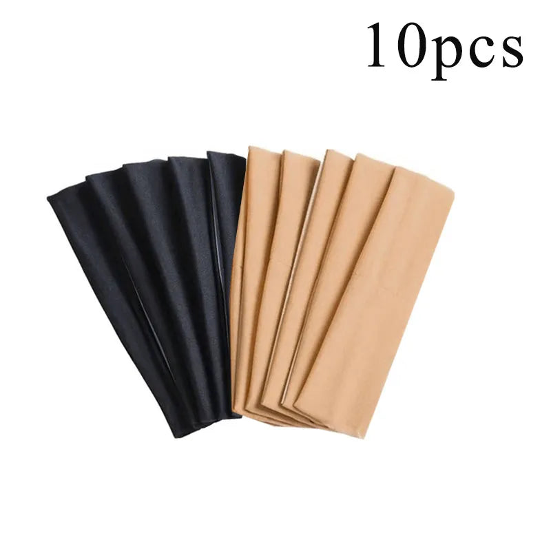 10 Pcs Elastic HairBand Fashion Headbands For Women Solid Color Sports Running Fitness Yoga Hair Bands Makeup Hair Accessories