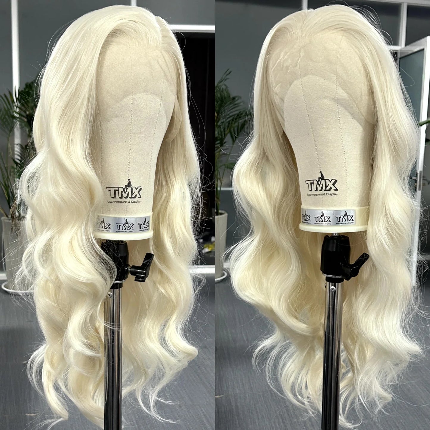Platinum Blonde Long Wavy Synthetic Wig Free Part Loose Wave Natural Curly 13X4 Lace Front Wigs for Women Daily Party Cosplay
