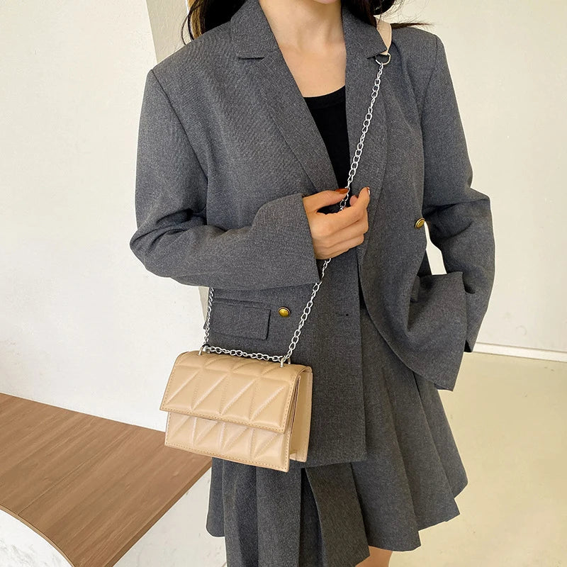 Designer Fashion Women Shoulder Bag Ladies PU Leather Handle Handbags Chain Strap Crossbody Bags for Women
