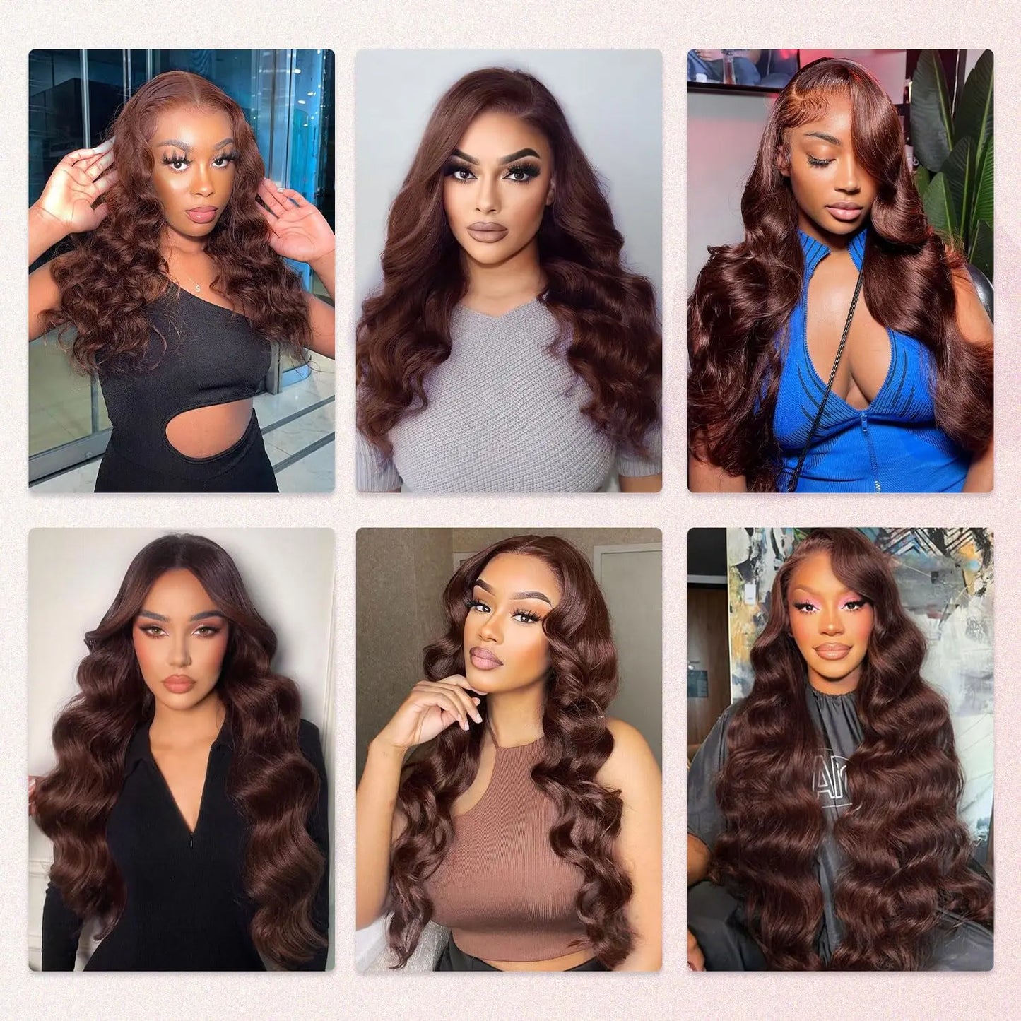 Body Wave Chocolate Brown Lace Front Wigs Human Hair Pre Plucked Brazilian Brown Virgin Hair Glueless HD Frontal Wig For Women