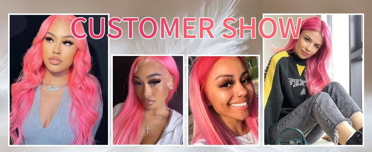 Light Pink 13x6 HD Lace Front Human Hair Wigs For Women Pre Plucked Brazilian Straight 13x4 HD Frontal Wigs 100% Human Hair Wig
