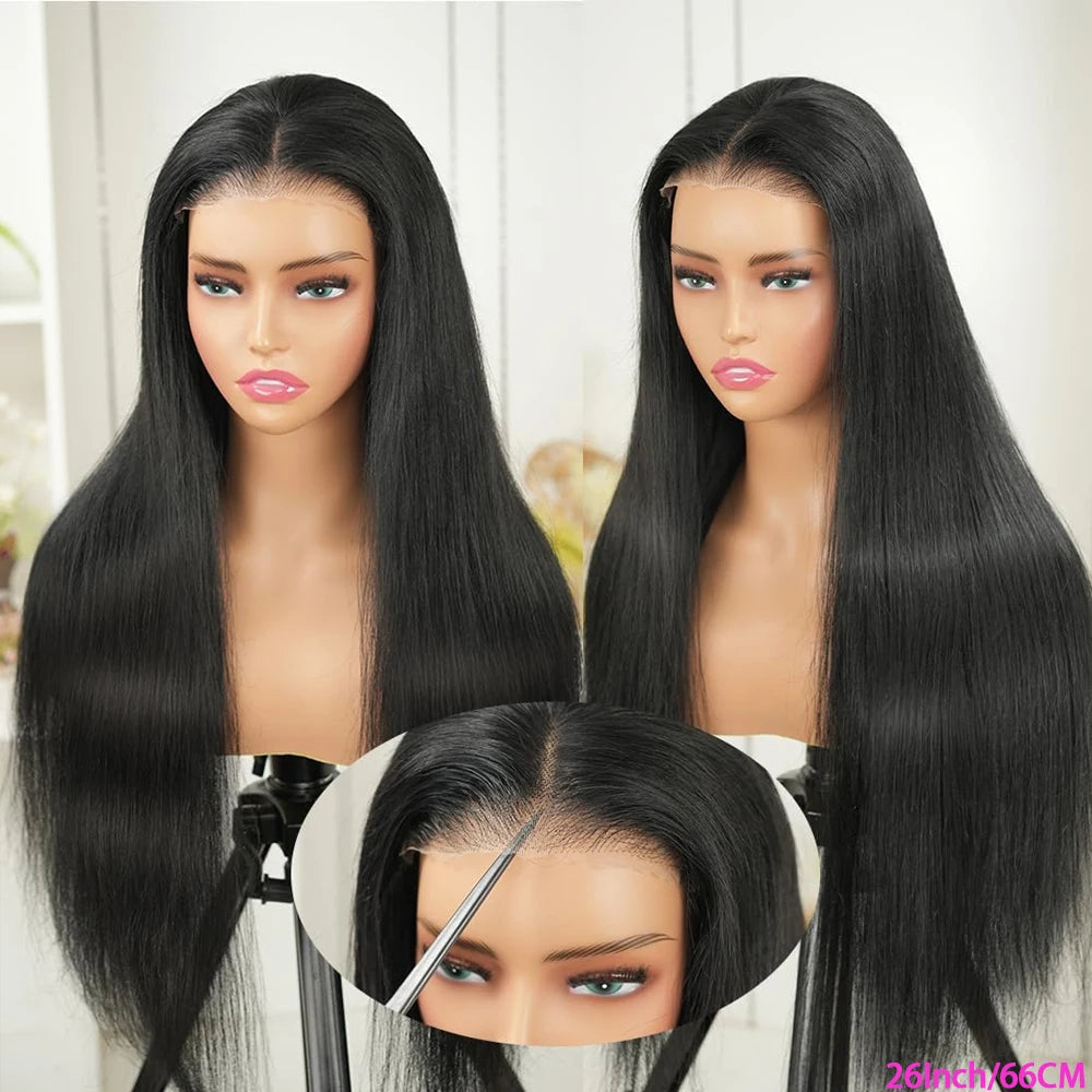 40 42 Inch Bone Straight Human Hair Wigs 13x4 13x6 HD Lace Frontal Wigs Glueless 5x5 Closure 3 Seconds To Wear For Beginners