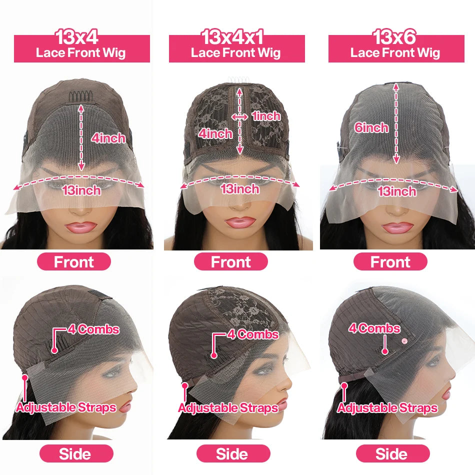 Ubest Ombre Pink Colored Body Wave 13x6 Lace Front Wigs Brazilian 100％ Human Hair Transparent Glueless Wig Pre Plucked For Women