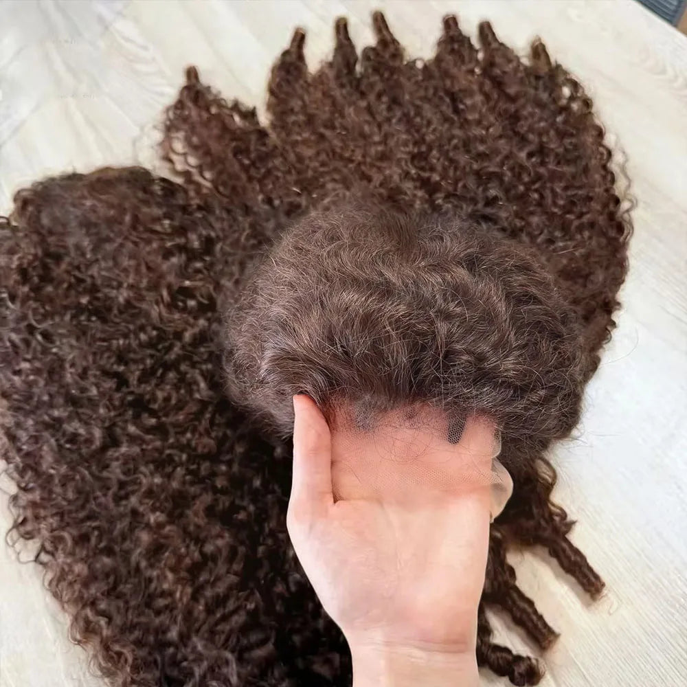 Chocolate Burmese Curly 13x6 HD Lace Front Wig — Human Hair