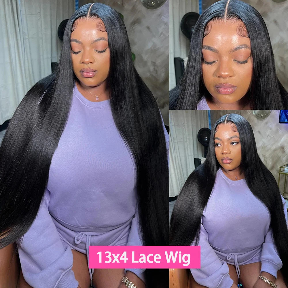40 42 Inch Bone Straight Human Hair Wigs 13x4 13x6 HD Lace Frontal Wigs Glueless 5x5 Closure 3 Seconds To Wear For Beginners