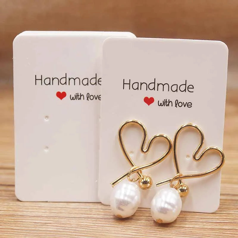 50pcPaper earrring Handmade style earring card 5x5cm/3x3cm /5x9cm /5x6.5cm /5x7cm brown /white DIY Jewelry package  card