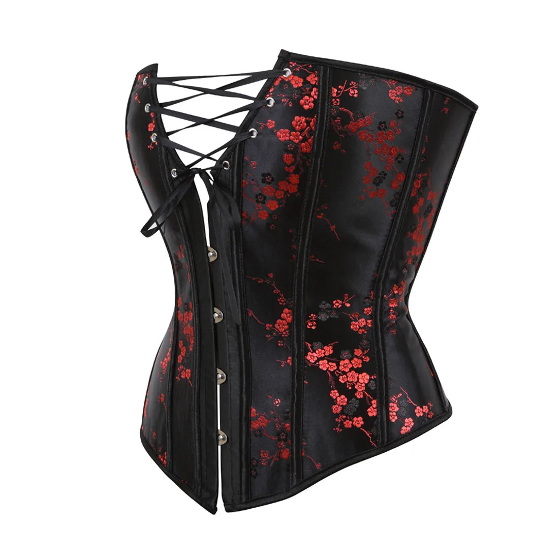 Corset Lingerie For Women Floral Jacquard Overbust Corset Waist Cincher Plum Bustier Sexy Hot Plus Size