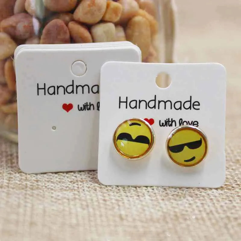50pcPaper earrring Handmade style earring card 5x5cm/3x3cm /5x9cm /5x6.5cm /5x7cm brown /white DIY Jewelry package  card