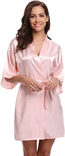 Green Nightgown Solid Color Kimono Lady Elegant Bathrobe Satin Homewear Wedding Bridal Gift Sleepwear Sexy Intimate Lingerie