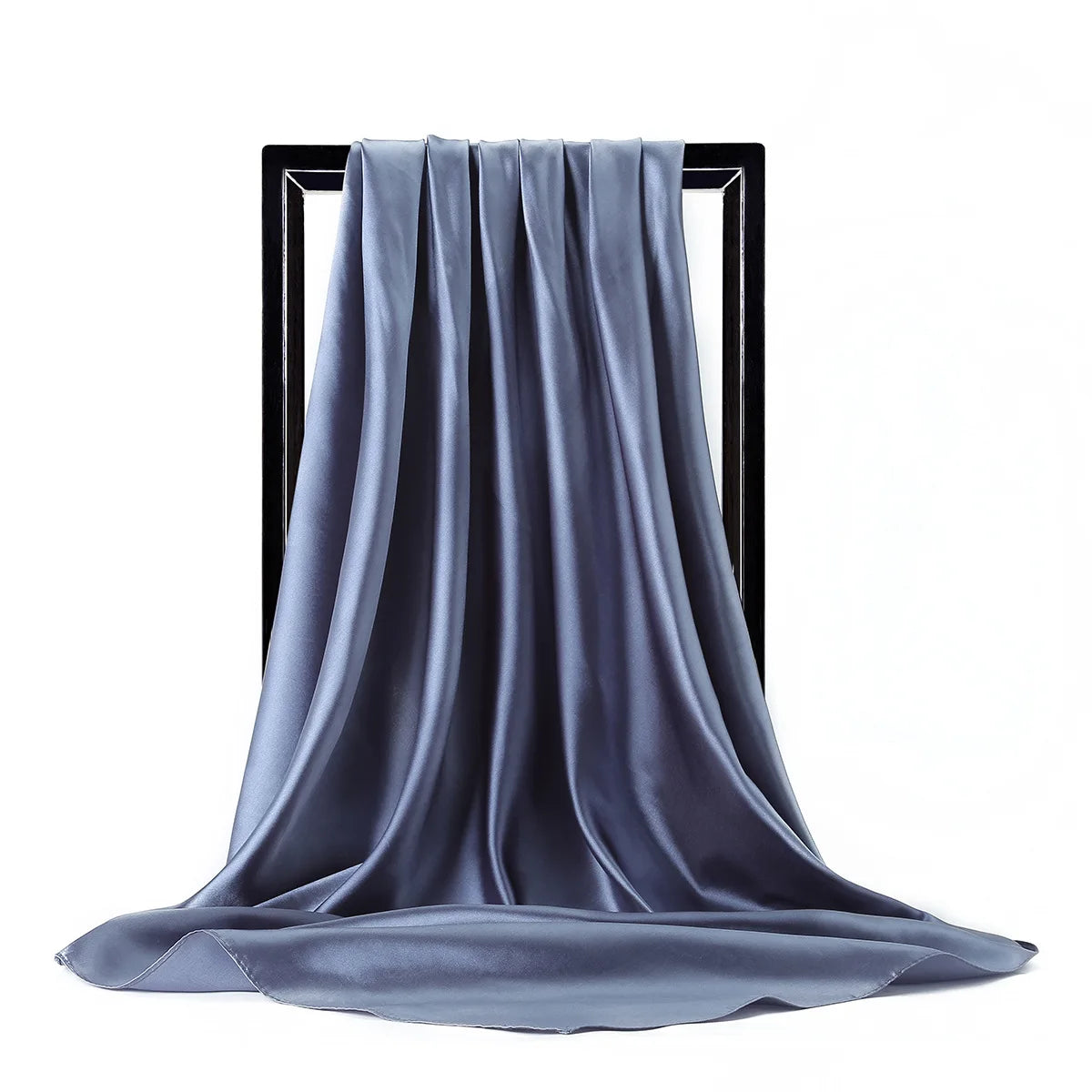 Luxury Brand Silk Scarf, Satin Solid color Hijab Scarves Muslim Pareo Bandana Female Shawl Wrap Headband Foulard 90*90cm
