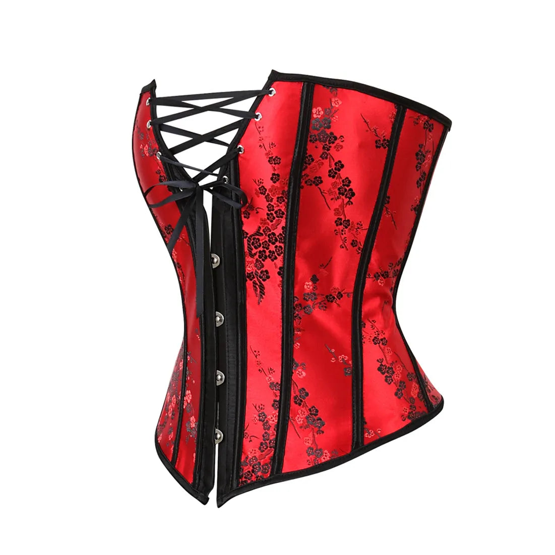 Corset Lingerie For Women Floral Jacquard Overbust Corset Waist Cincher Plum Bustier Sexy Hot Plus Size