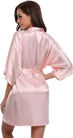 Green Nightgown Solid Color Kimono Lady Elegant Bathrobe Satin Homewear Wedding Bridal Gift Sleepwear Sexy Intimate Lingerie