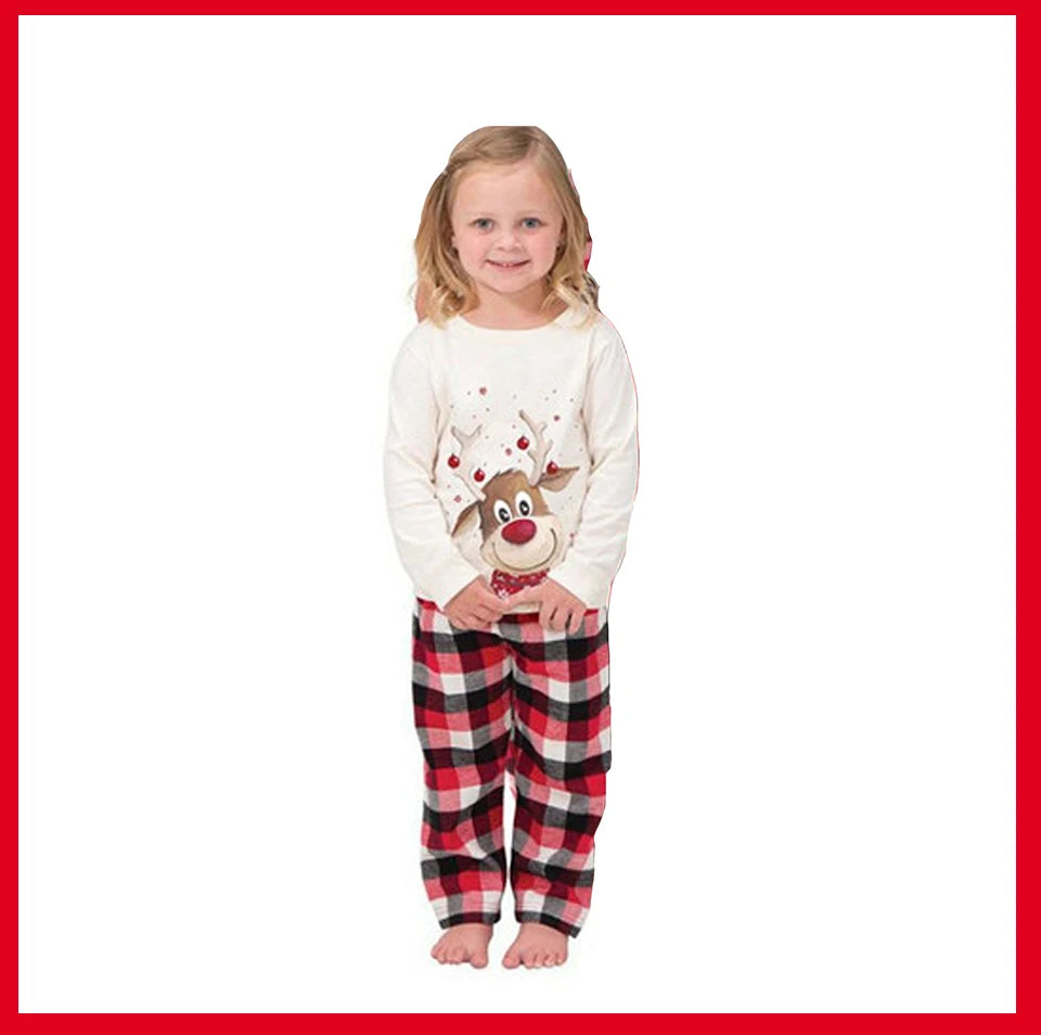 Christmas Pajamas Family Matching Outfits Sets Adult And Kids Clothes Deer Xmas Sleepwear Sets Newborn Baby Boy Girl Jumpsuit