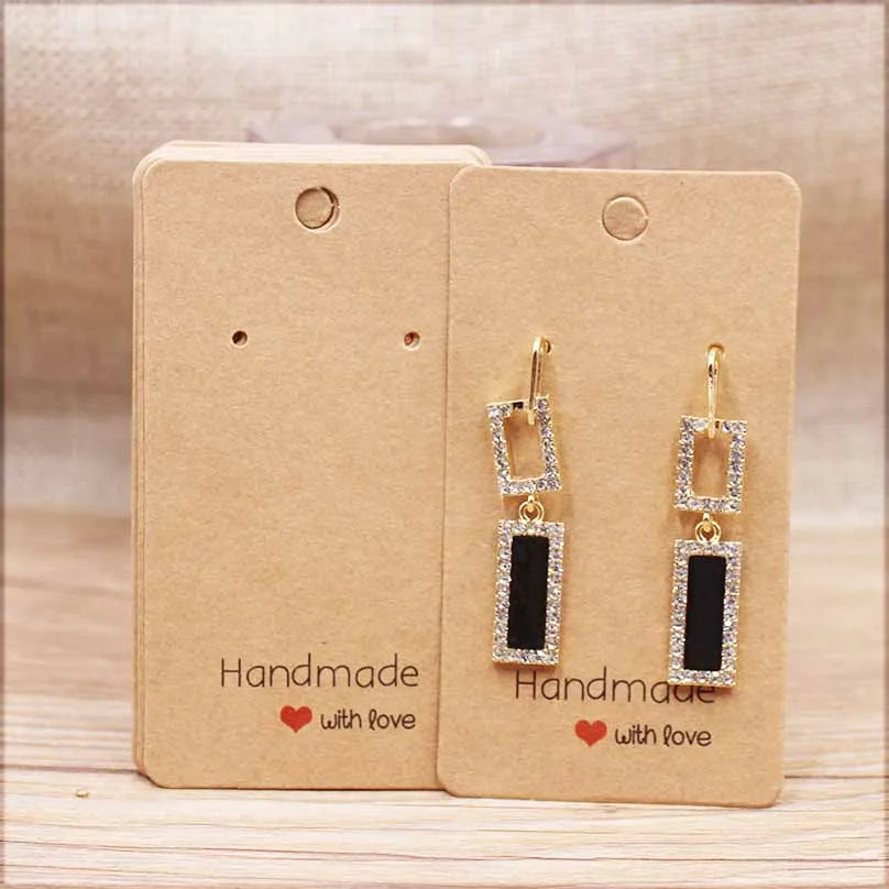 50pcPaper earrring Handmade style earring card 5x5cm/3x3cm /5x9cm /5x6.5cm /5x7cm brown /white DIY Jewelry package  card