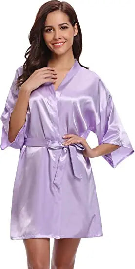 Green Nightgown Solid Color Kimono Lady Elegant Bathrobe Satin Homewear Wedding Bridal Gift Sleepwear Sexy Intimate Lingerie