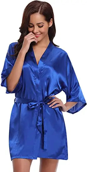 Green Nightgown Solid Color Kimono Lady Elegant Bathrobe Satin Homewear Wedding Bridal Gift Sleepwear Sexy Intimate Lingerie