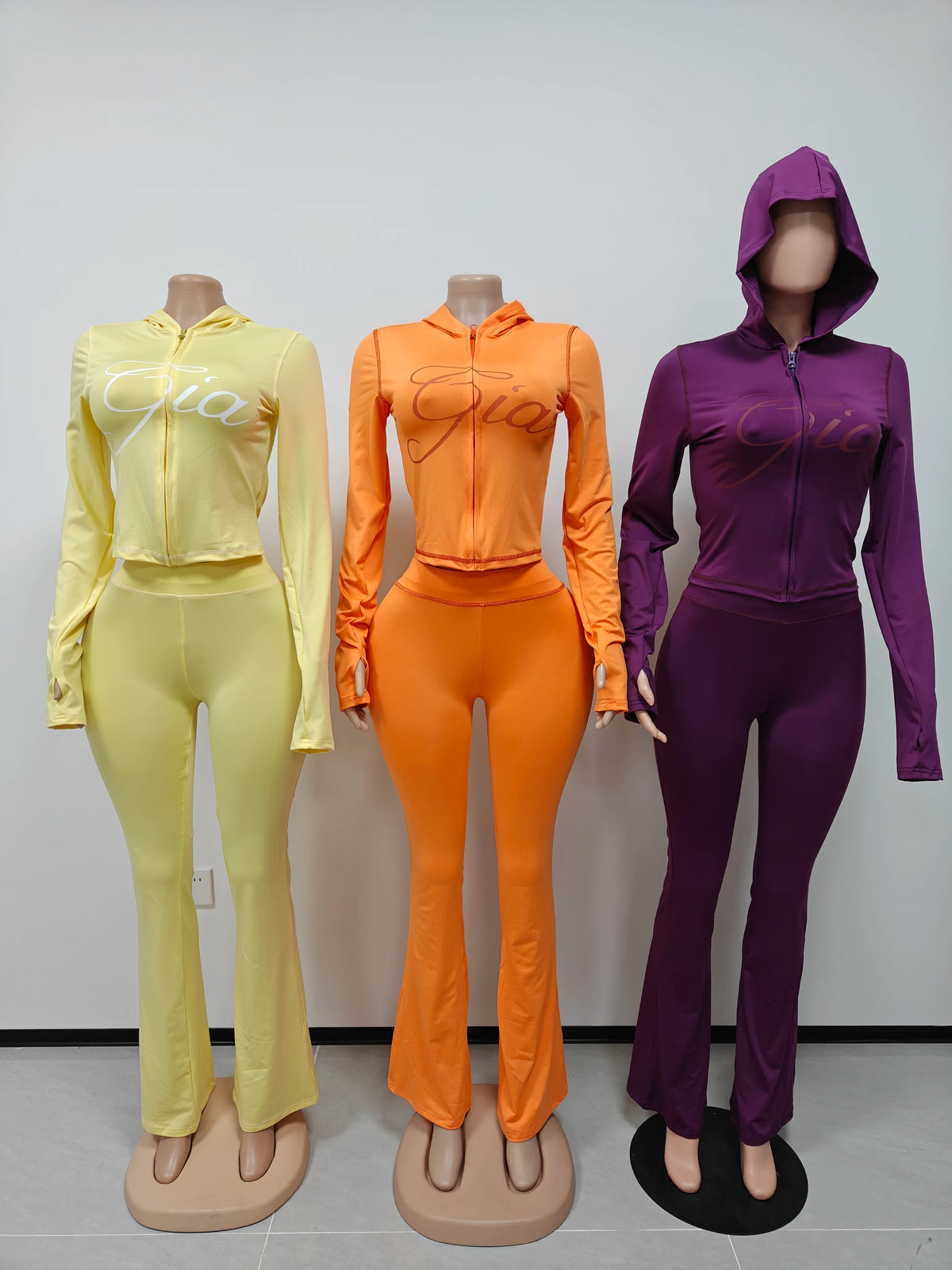 2025 Women's Autumn Hooded Long Sleeve 2 Piece Set New Stylish Design Gia Ladies Comfortable Fit Elasticity Casual Wear Quick