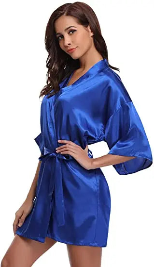 Green Nightgown Solid Color Kimono Lady Elegant Bathrobe Satin Homewear Wedding Bridal Gift Sleepwear Sexy Intimate Lingerie