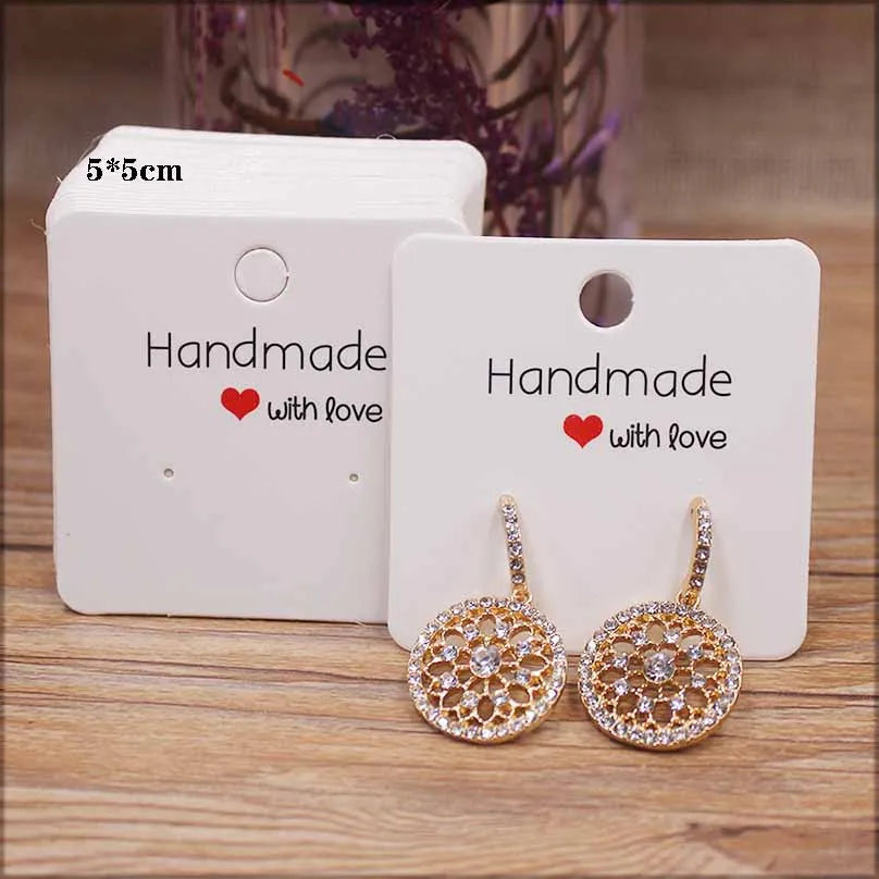 50pcPaper earrring Handmade style earring card 5x5cm/3x3cm /5x9cm /5x6.5cm /5x7cm brown /white DIY Jewelry package  card