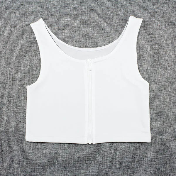 Corset Flat Breast Binder Les Zipper Short Corset bra Summer Comfortable Chest Binder Trans Vest S-3XL Crop Tops Bamboo Charcoal