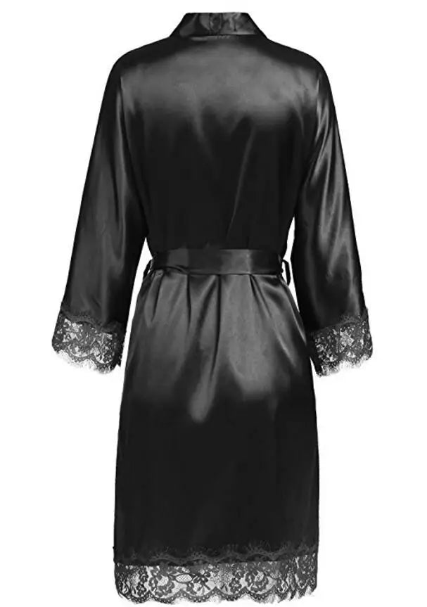 Plus Size Lace Patchwork Bride Bridesmaids Robe Sexy Lingerie Women Silk Wedding Party Kimono Robes Nightgown Sleepwear bathrob