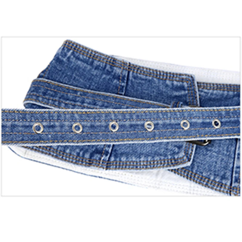 Denim Color Shapewear Waist Cincher Belt For Women Gothic Steampunk Buckle