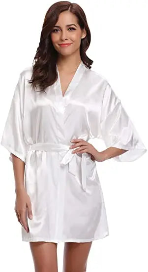 Green Nightgown Solid Color Kimono Lady Elegant Bathrobe Satin Homewear Wedding Bridal Gift Sleepwear Sexy Intimate Lingerie