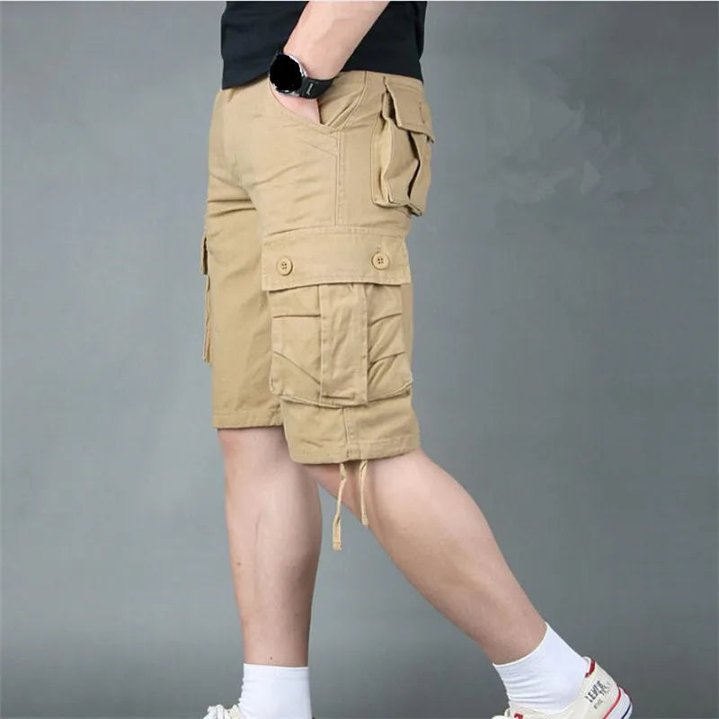 Summer Cargo Shorts Men Camouflage Camo Casual Cotton Multi-Pocket Baggy Bermuda Streetwear HipHop Military Tactical Work Shorts
